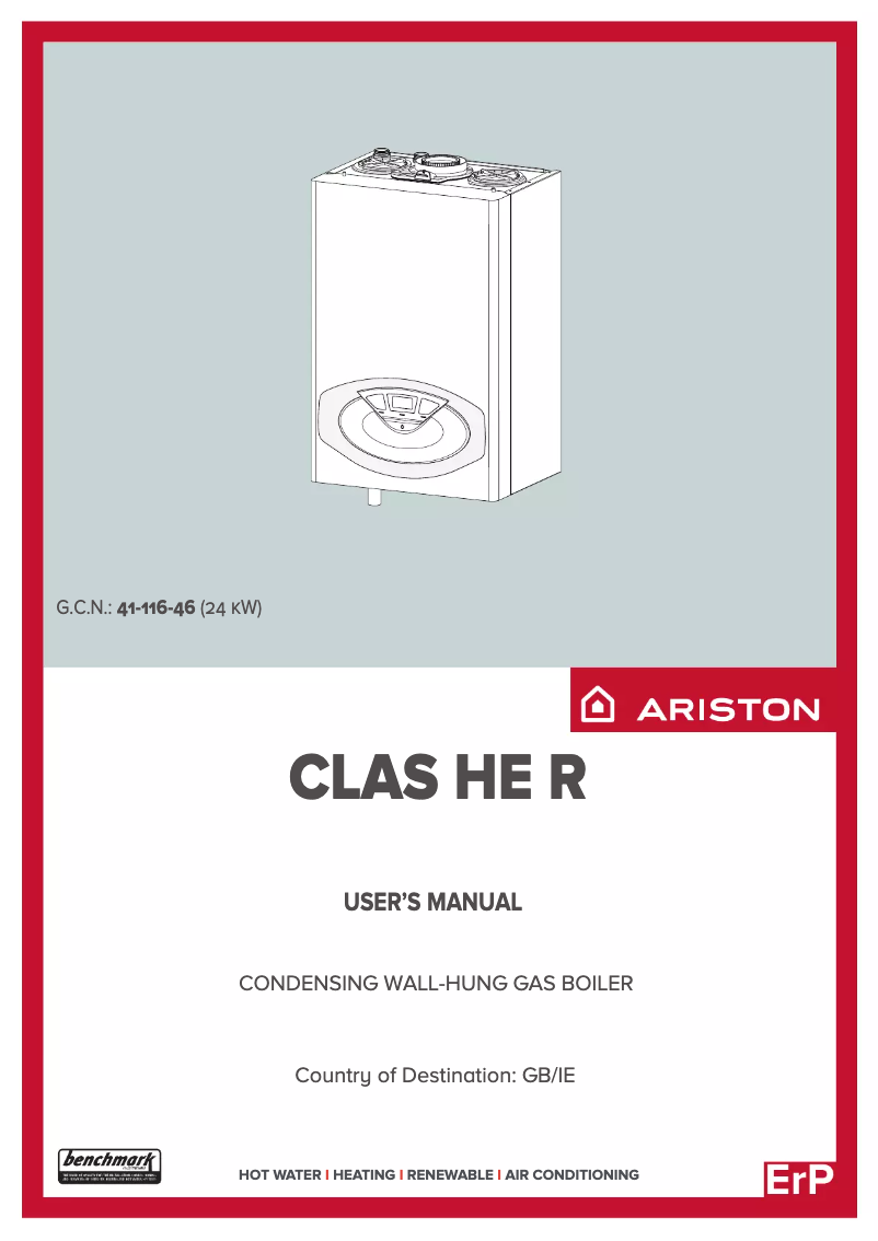 Page 1 of the manual User Manual Ariston Thermo Clas HE