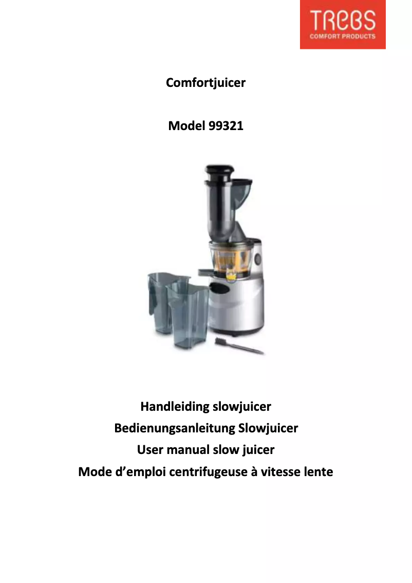 Page 1 de la notice Manuel utilisateur Trebs Comfortjuicer 99321