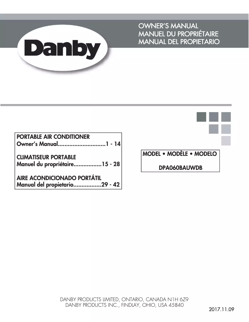 Página 1 del manual Manual de usuario Danby DPA060BAUWDB
