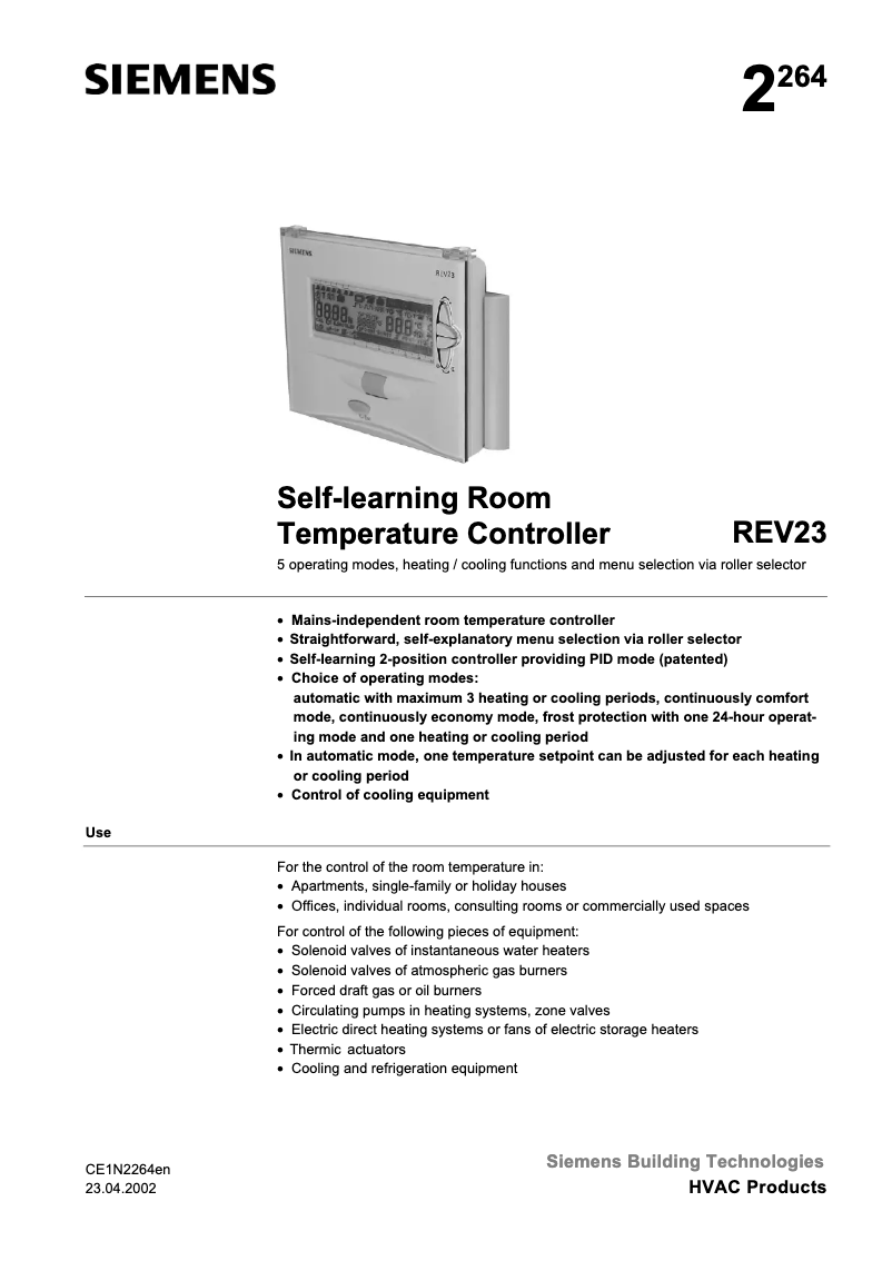 Page 1 de la notice Manuel utilisateur Siemens N2264