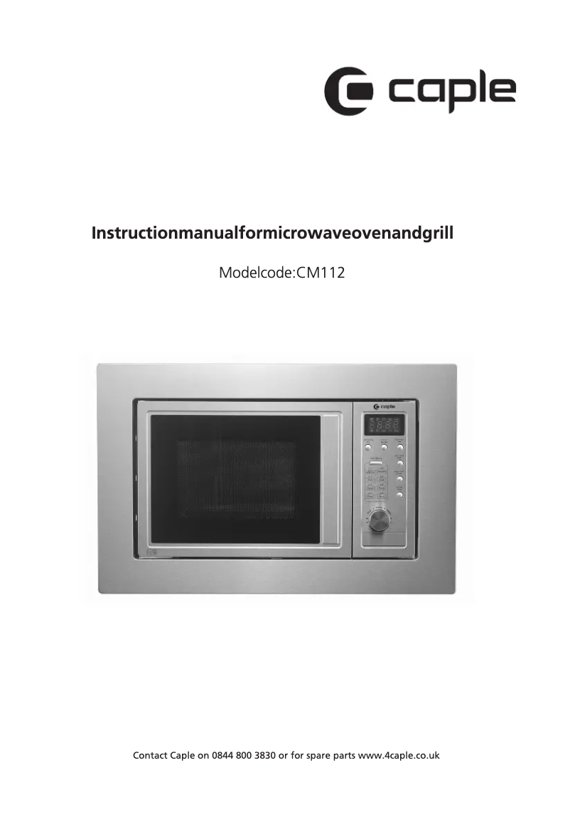 Page 1 de la notice Manuel utilisateur Caple CM112