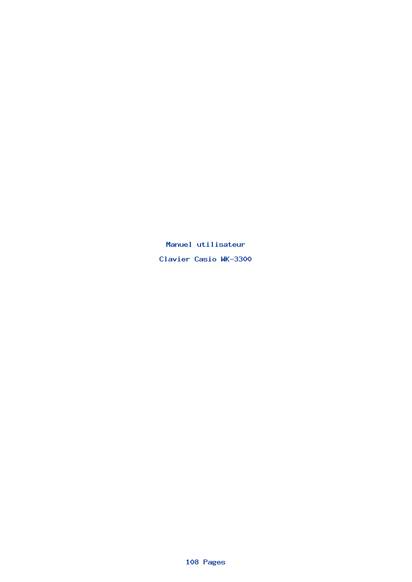 Page 1 de la notice Manuel utilisateur Casio WK-3300