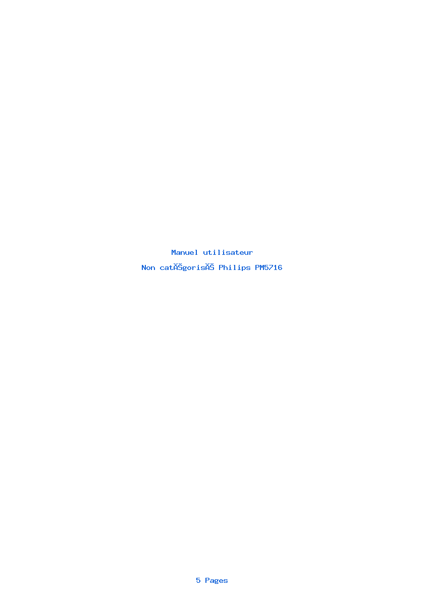 Page 1 de la notice Manuel utilisateur Philips PM5716