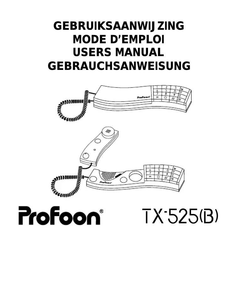 Page 1 de la notice Manuel utilisateur Profoon TX-525