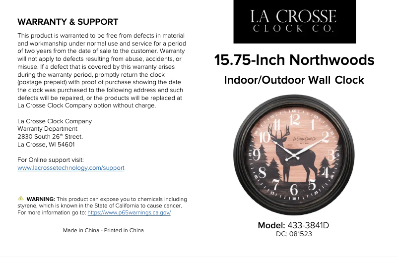 Página 1 del manual Manual de usuario La Crosse Technology 433-3841D