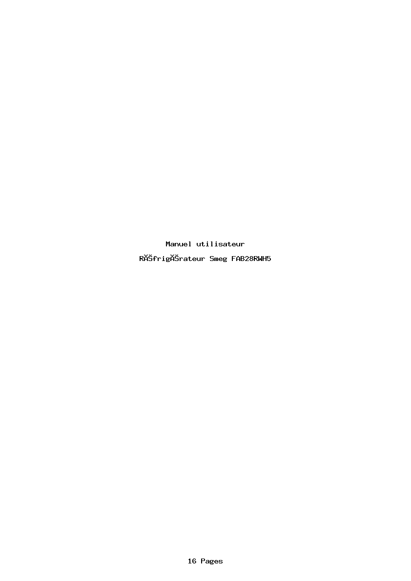 Page 1 de la notice Manuel utilisateur Smeg FAB28RWH5