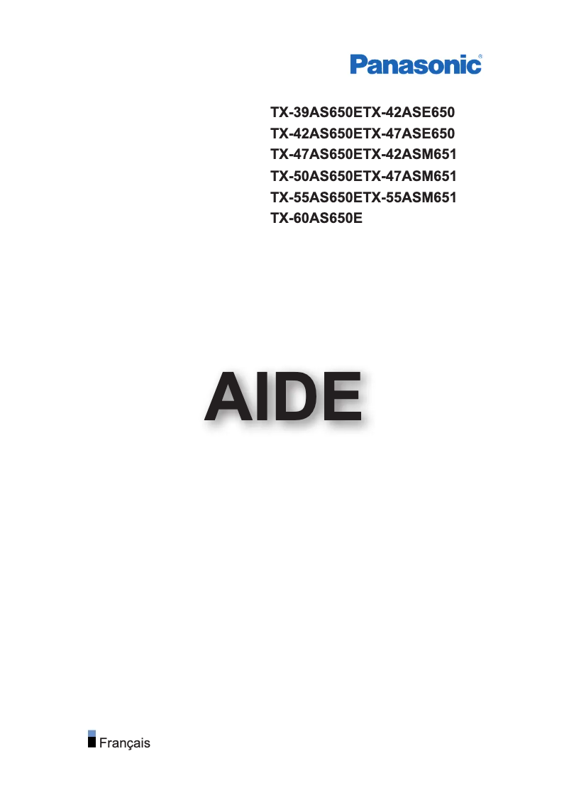 Page 1 de la notice Manuel utilisateur Panasonic TX-60AS650E