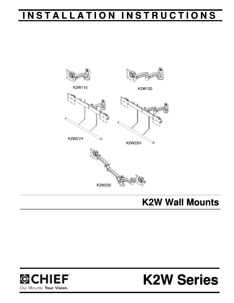 Page 1 de la notice Manuel utilisateur Chief K2W21HS