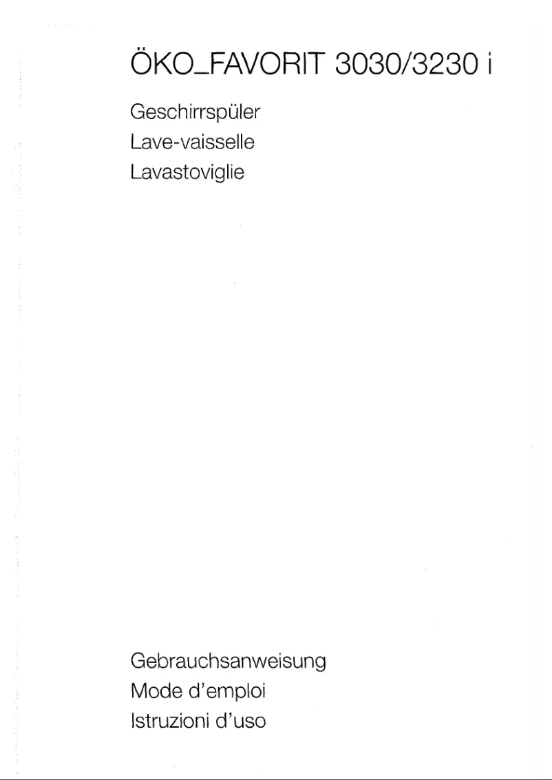 Page 1 de la notice Manuel utilisateur AEG Favorit 3030