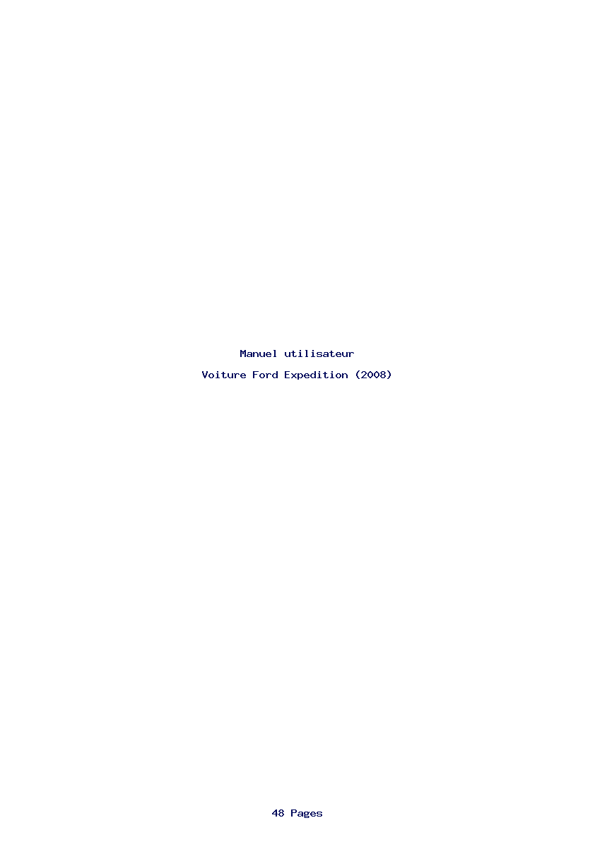 Page 1 de la notice Manuel utilisateur Ford Expedition (2008)
