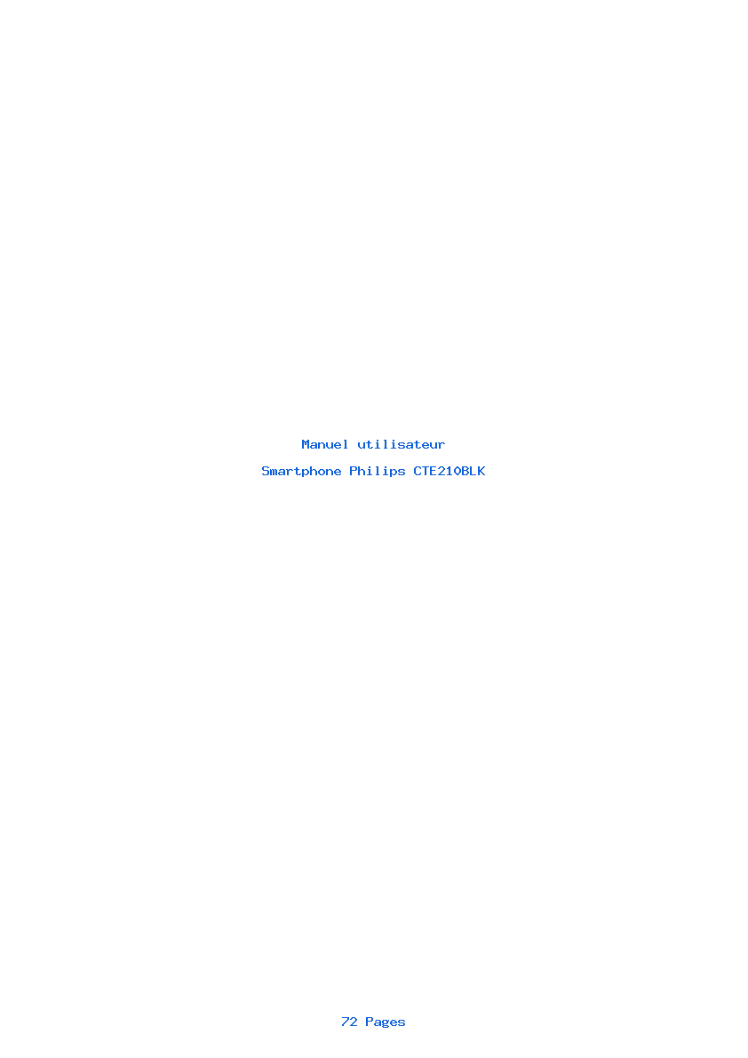 Page 1 de la notice Manuel utilisateur Philips CTE210BLK