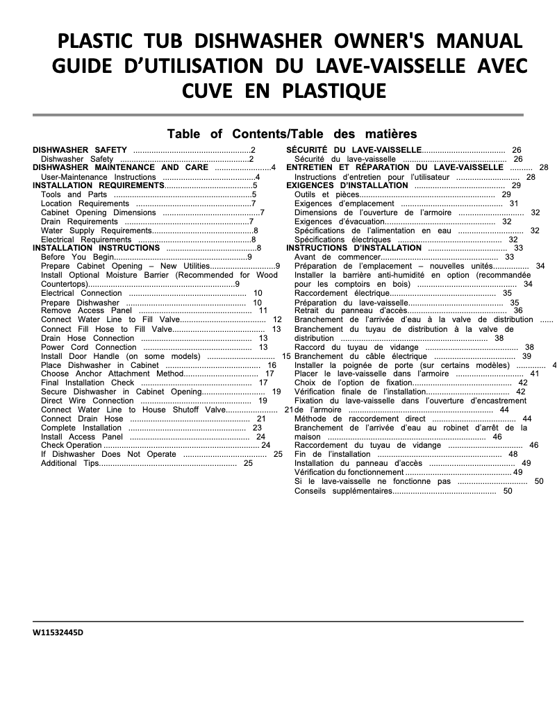 Página 1 del manual Manual de usuario Whirlpool WDT531HAPM