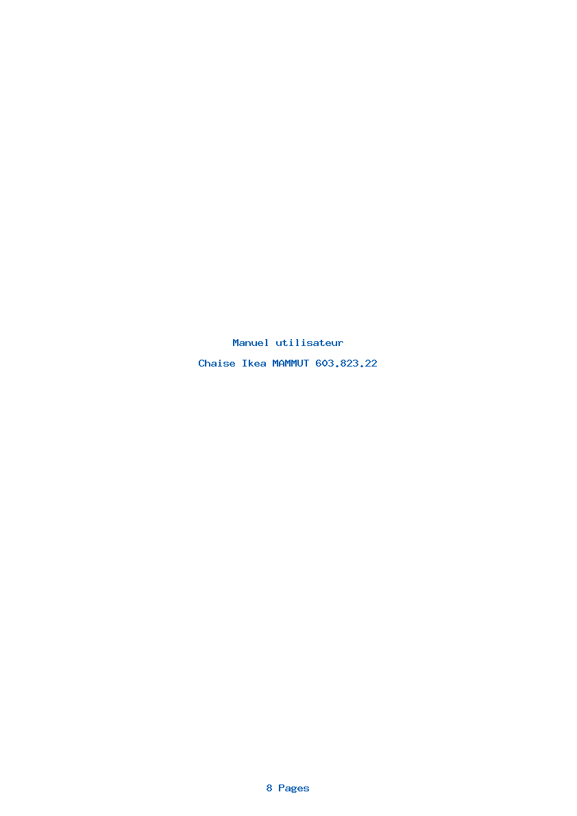 Page 1 de la notice Manuel utilisateur Ikea MAMMUT 603.823.22