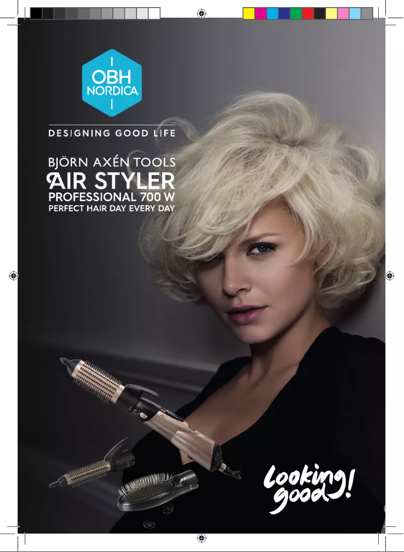 Page 1 de la notice Manuel utilisateur OBH Nordica Bjorn Axen Air Styler Professional 700W 3586