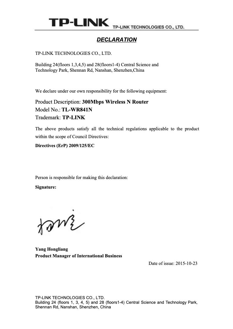 Page 1 de la notice Guide d'installation TP-Link TL-WR841ND