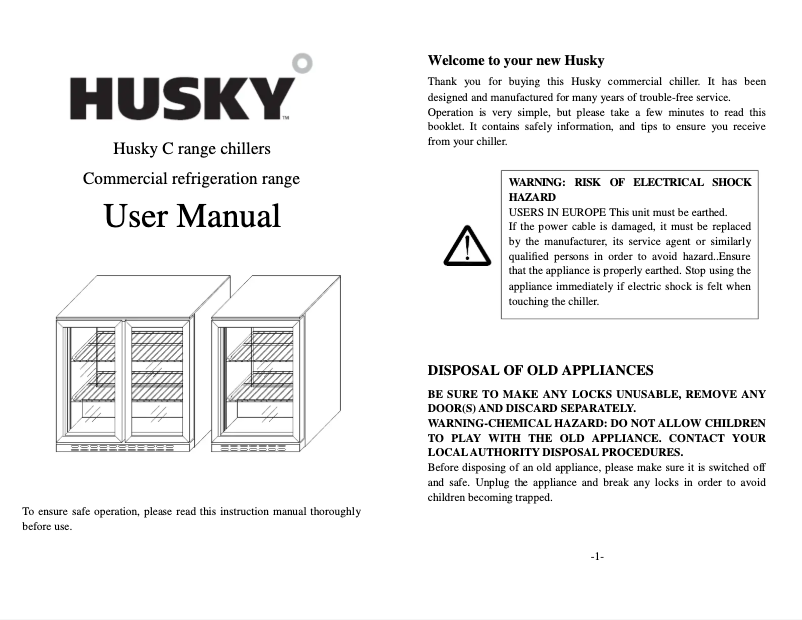 Página 1 del manual Manual de usuario Husky ALF-C1-BLK-840