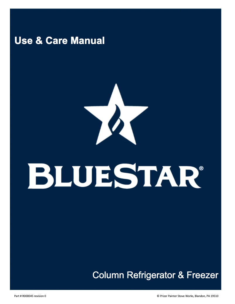 Página 1 del manual Manual de uso y mantenimiento BlueStar BIR24L0