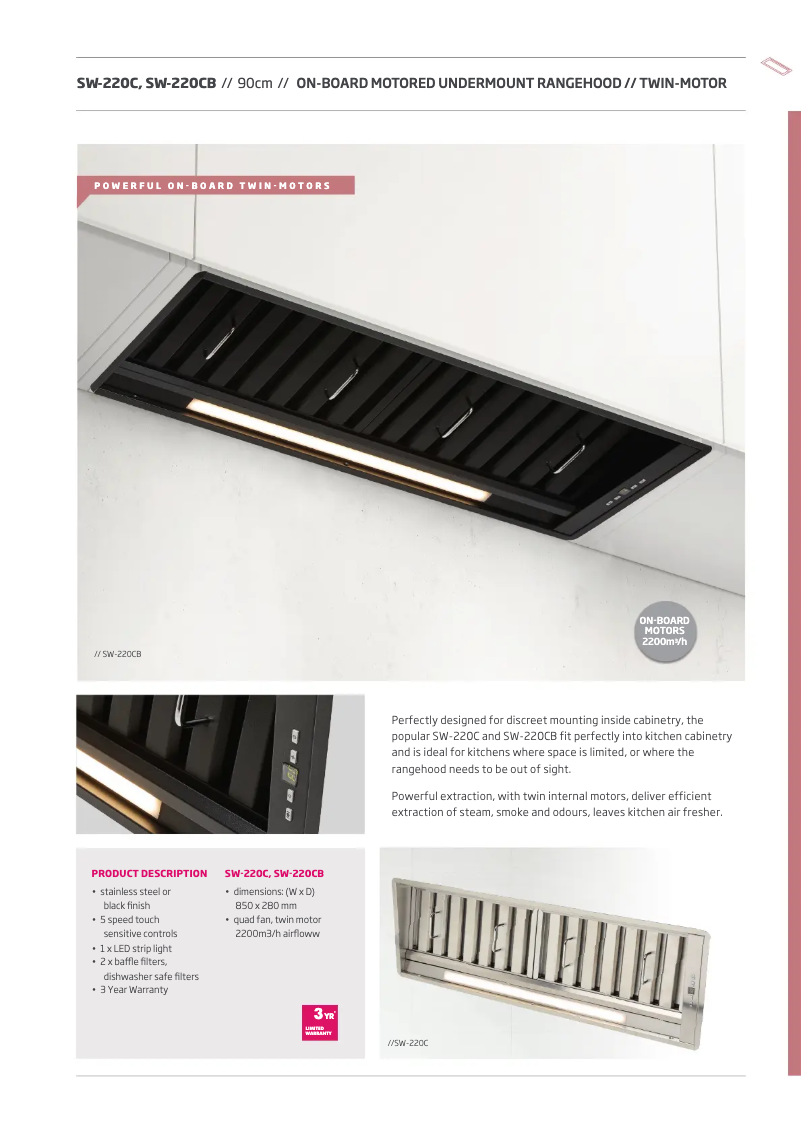 Page 1 de la notice Fiche technique Schweigen SW-220C