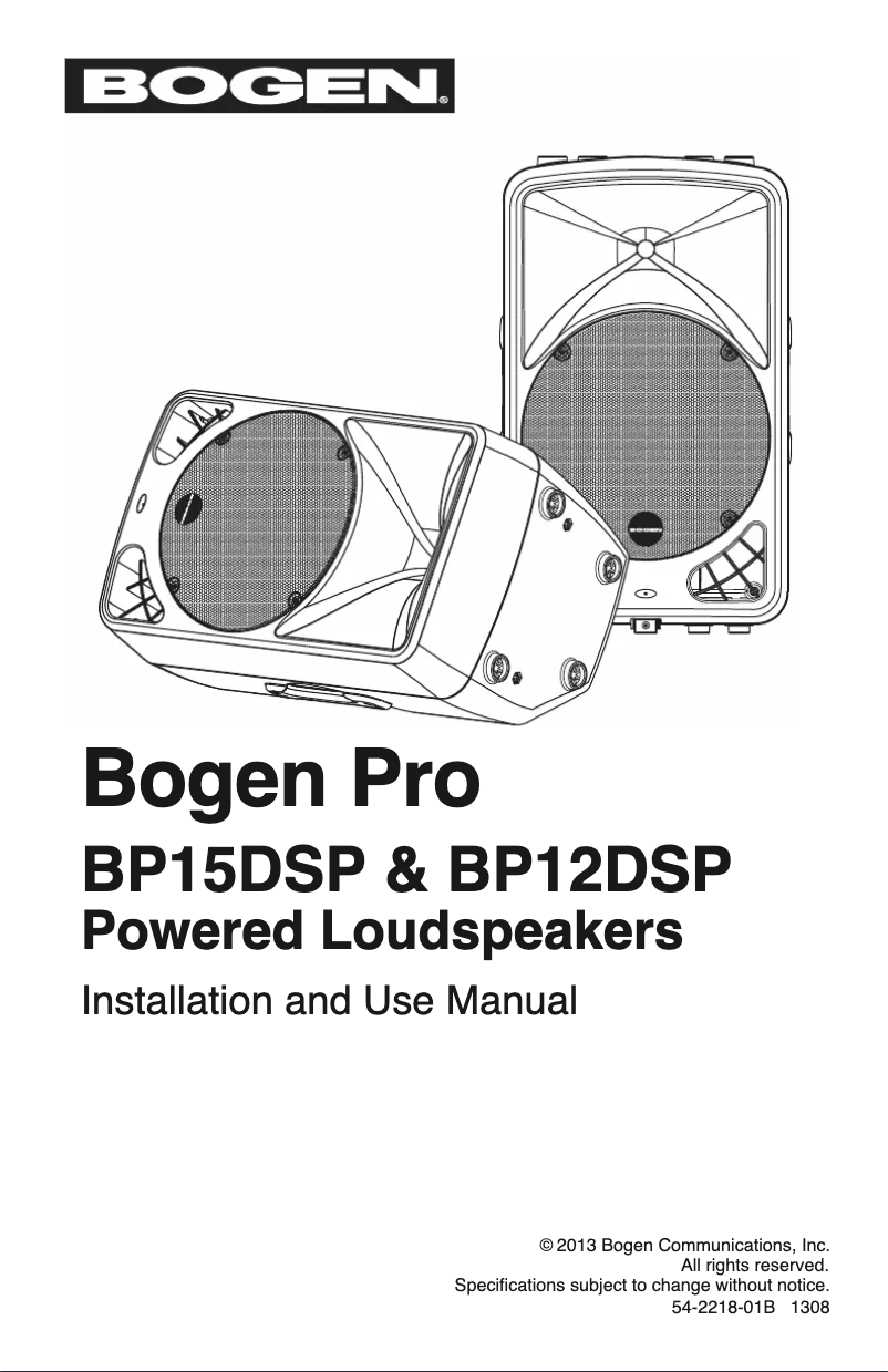 Page 1 de la notice Manuel utilisateur Bogen BP12DSP
