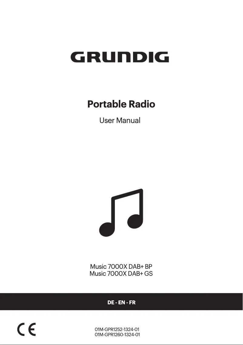 Page 1 de la notice Manuel utilisateur Grundig Music 7000X DAB+ GS