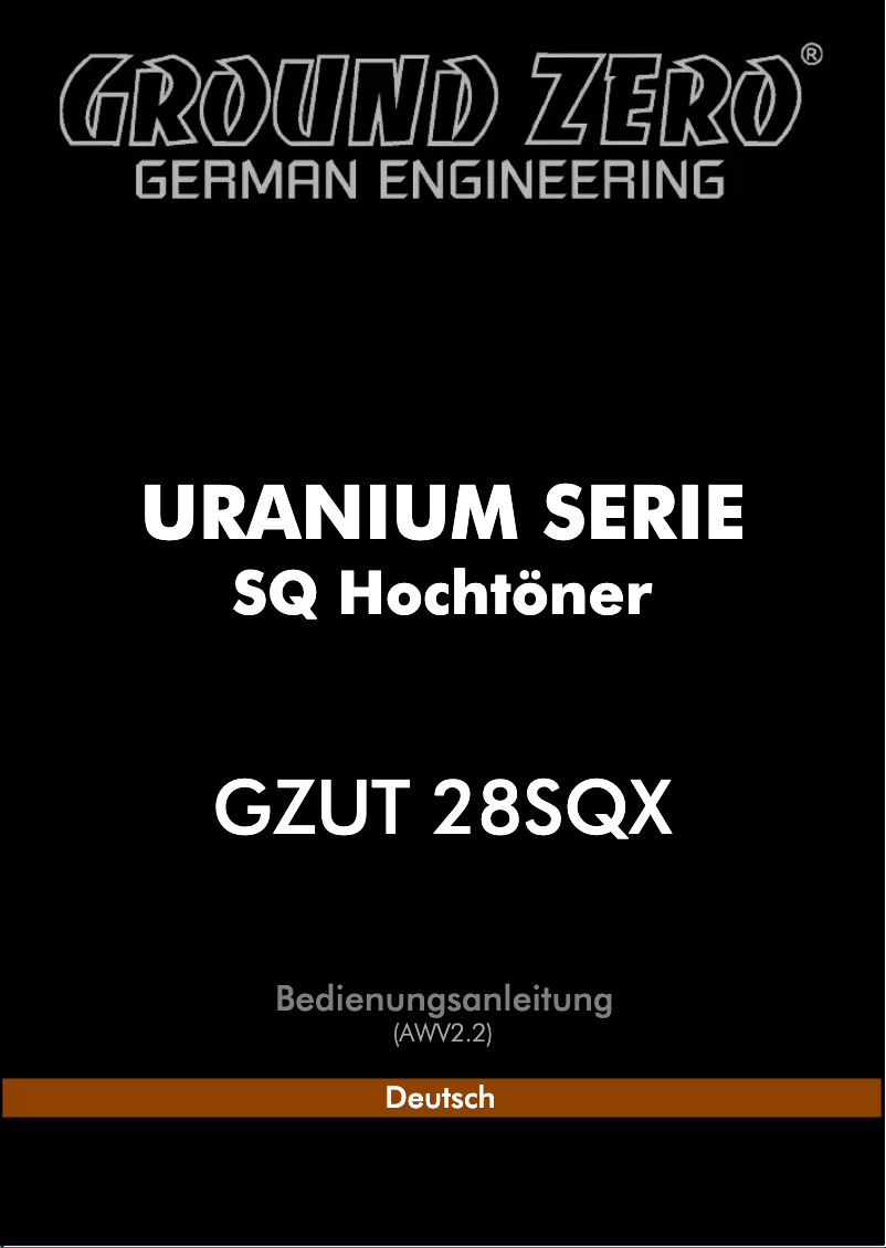 Página 1 del manual Manual de usuario Ground Zero GZUT 28SQX