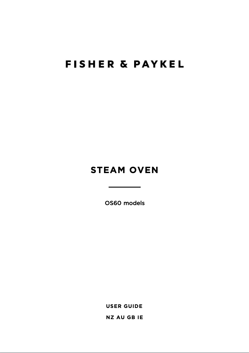 Página 1 del manual Manual de usuario Fisher & Paykel OS60NDBB1