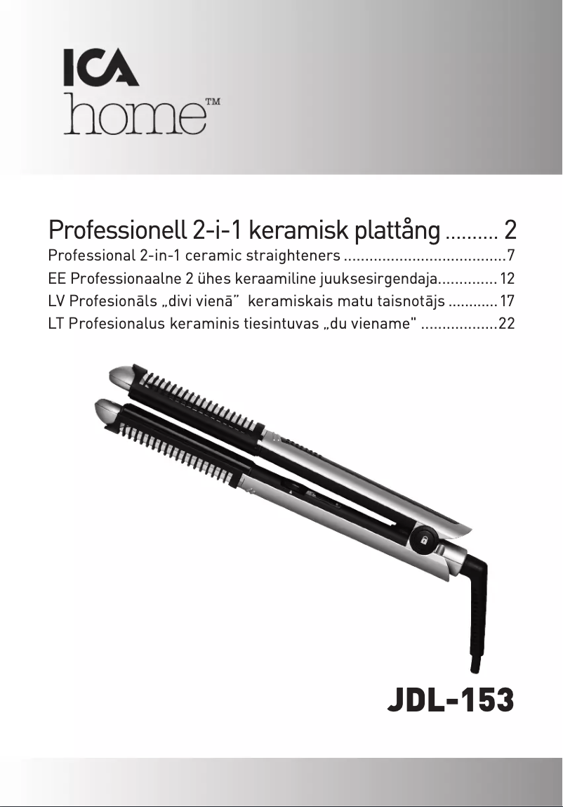 Página 1 del manual Manual de usuario ICA JDL-153