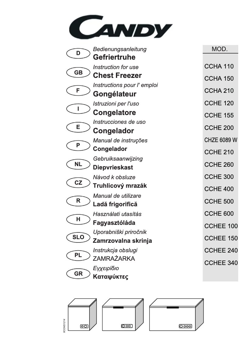 Page 1 de la notice Manuel utilisateur Candy CCHE 400