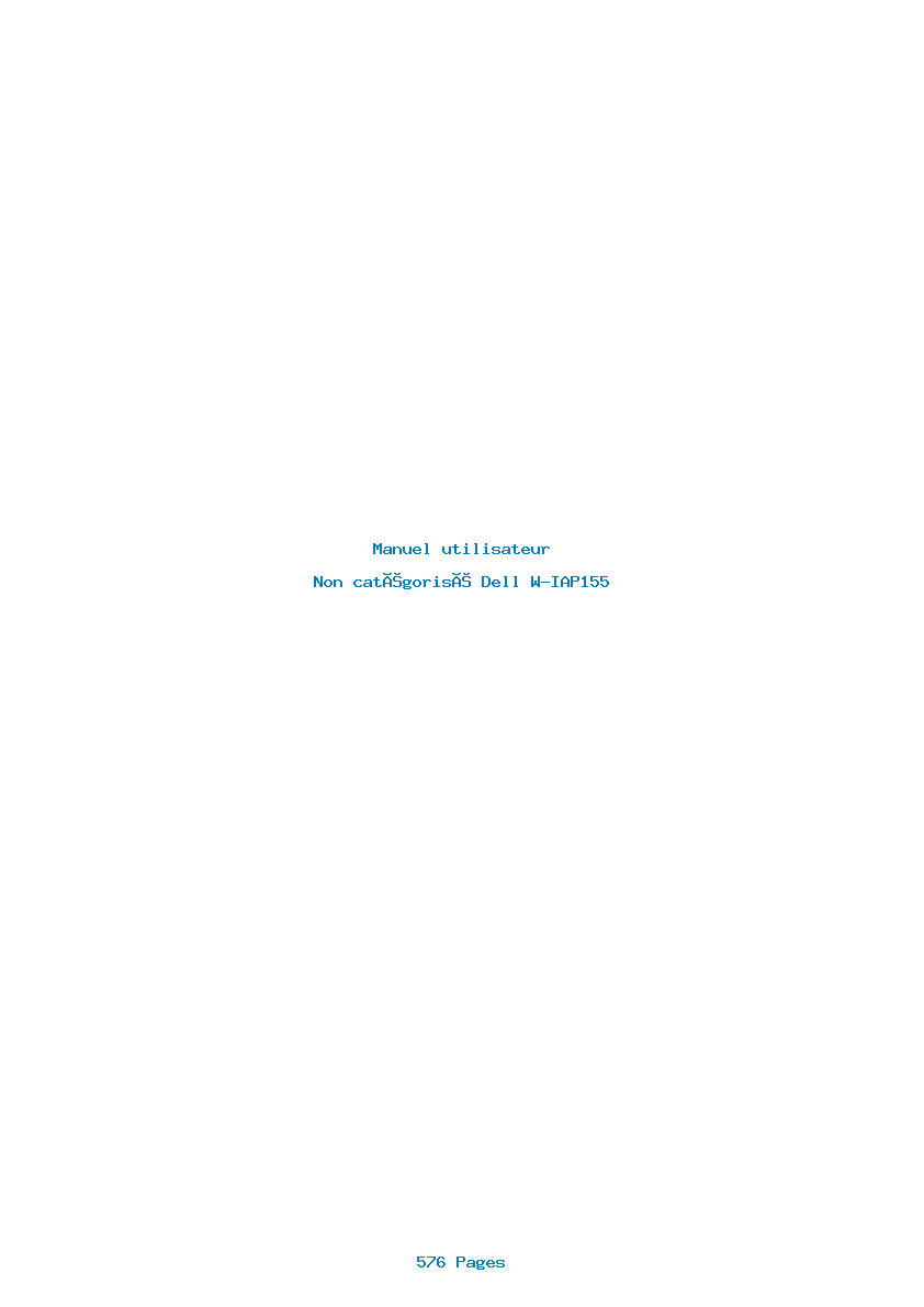 Page 1 de la notice Manuel utilisateur Dell W-IAP155