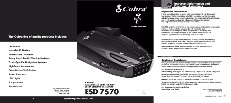 Página 1 del manual Manual de usuario Cobra ESD 7570