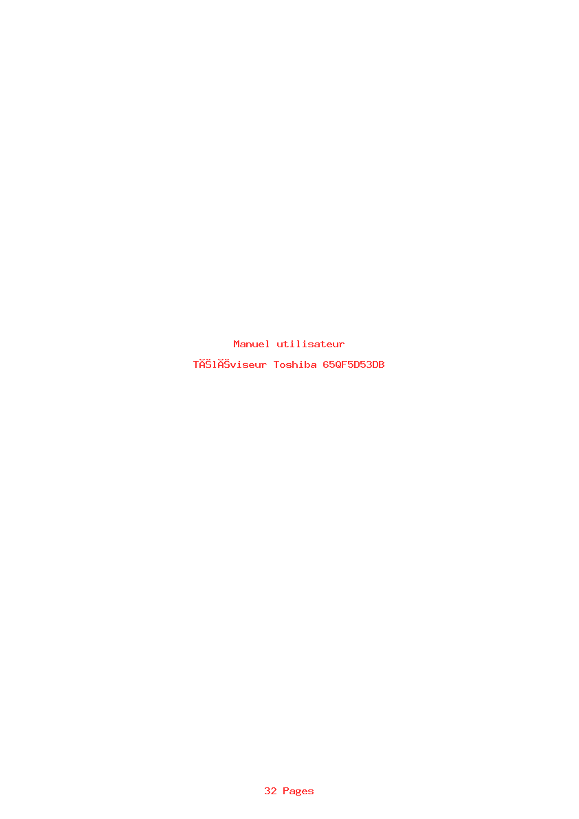 Page 1 de la notice Manuel utilisateur Toshiba 65QF5D53DB