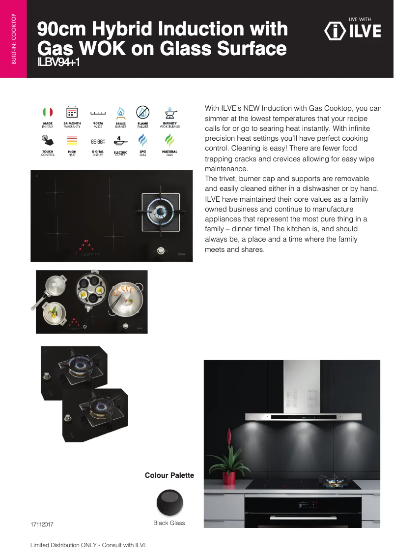 Page 1 de la notice Fiche technique Ilve ILBV94+1