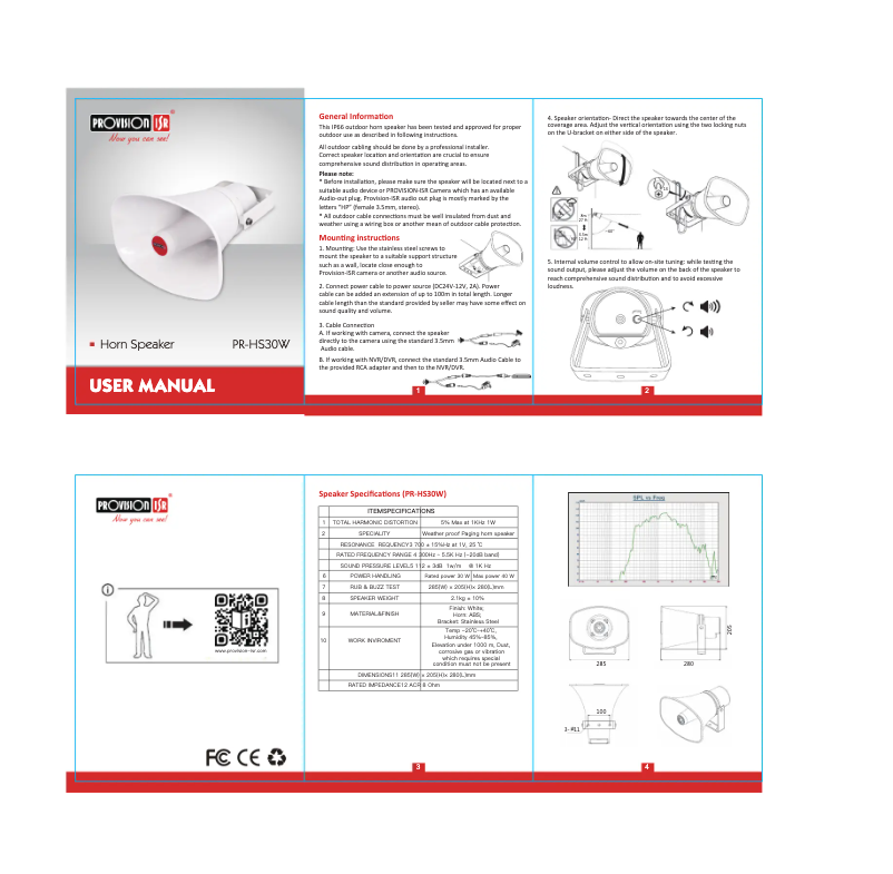 Page 1 of the manual User Manual Provision-ISR PR-HS30W