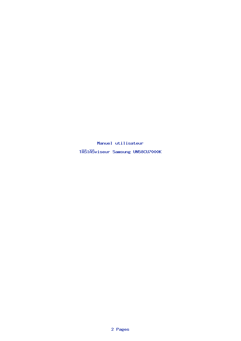 Image de la première page du manuel de l'appareil UN58CU7000K