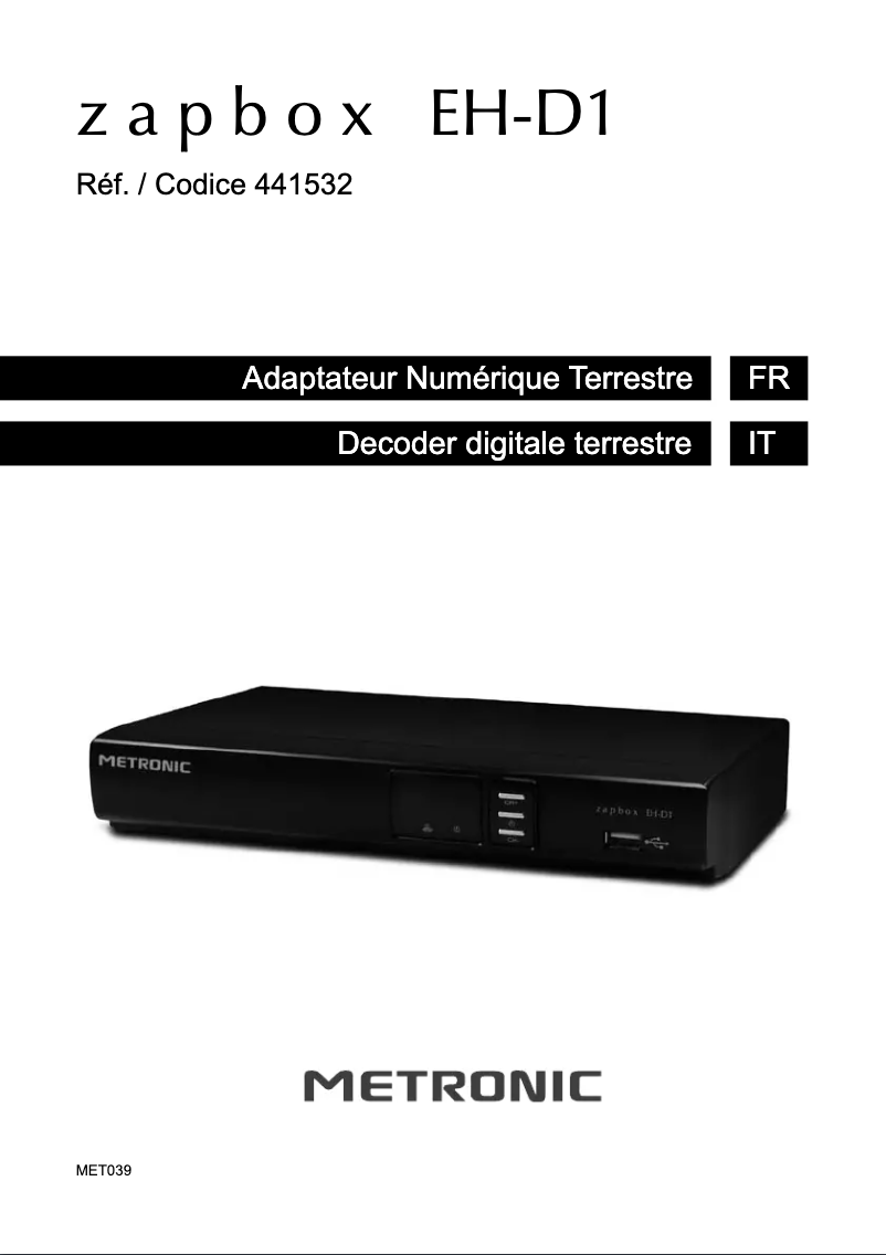 Page 1 of the manual User Manual Metronic Zapbox EH-D1