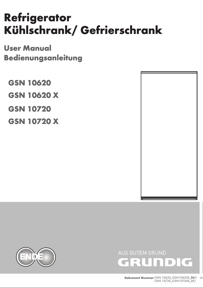Page 1 de la notice Manuel utilisateur Grundig GSN 10620 X