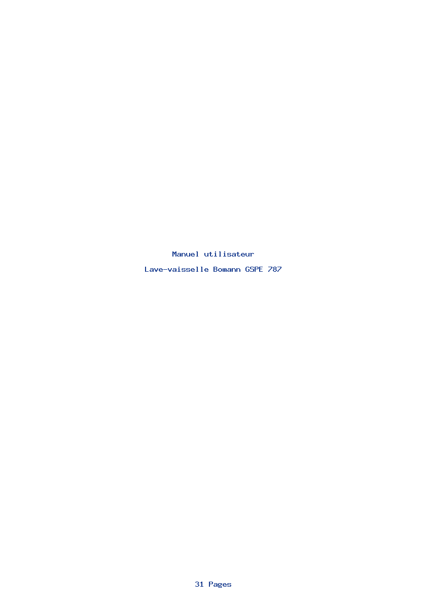 Page 1 de la notice Manuel utilisateur Bomann GSPE 787