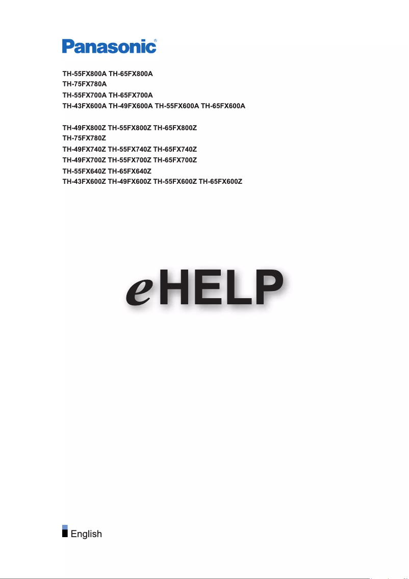 Page 1 of the manual User Manual Panasonic TH-49FX700Z