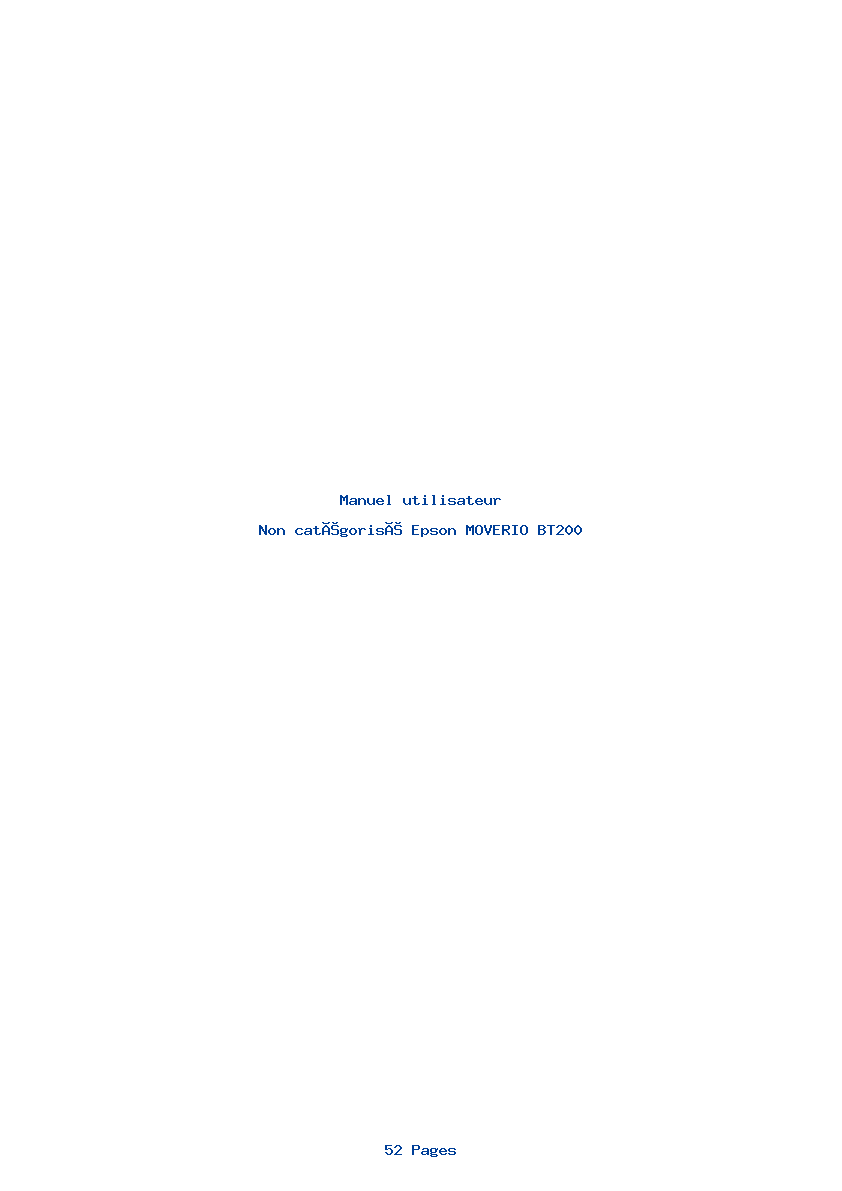 Page 1 de la notice Manuel utilisateur Epson MOVERIO BT200