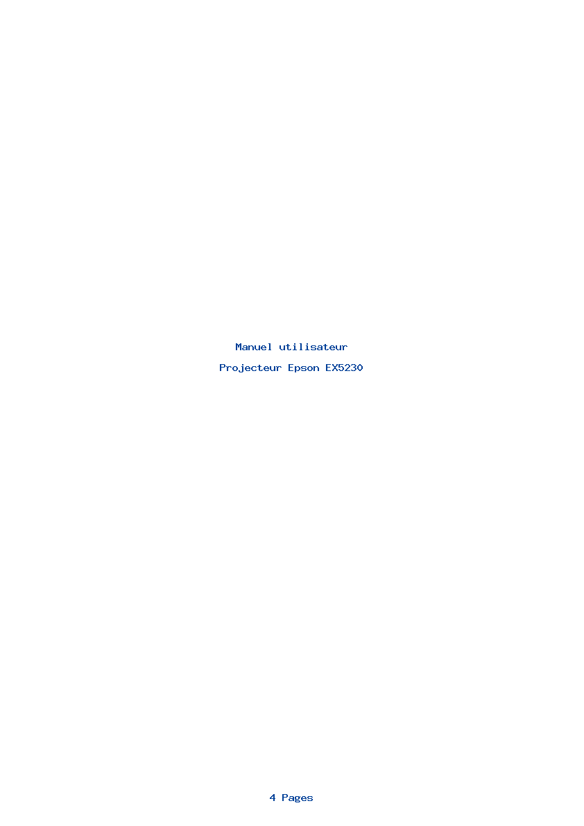 Page 1 de la notice Manuel utilisateur Epson EX5230