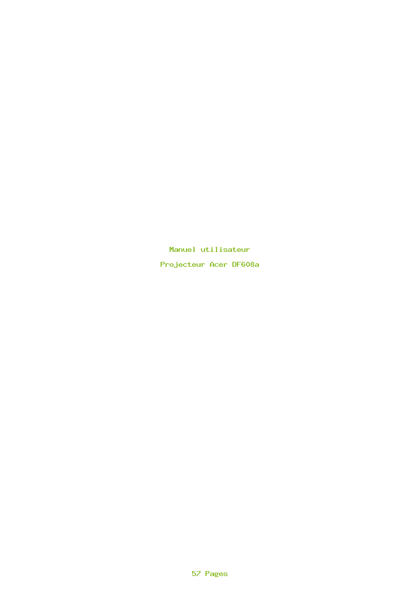 Page 1 de la notice Manuel utilisateur Acer DF608a