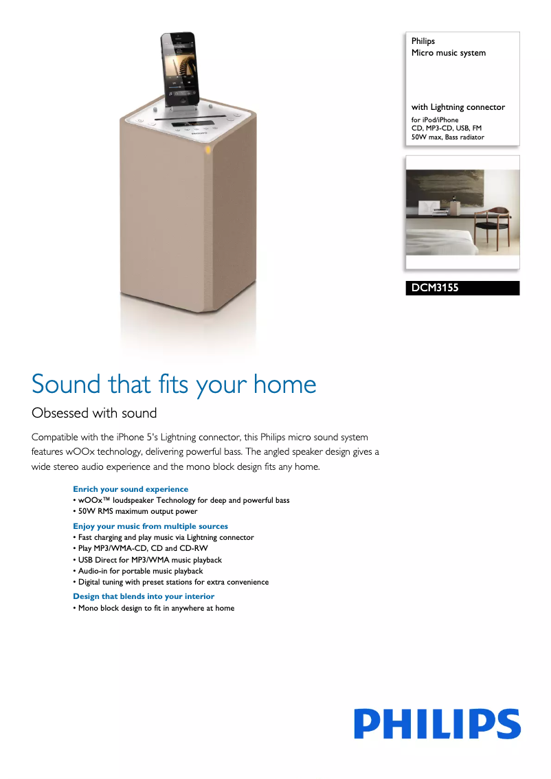 Page n°1 - Brochure Philips DCM3155