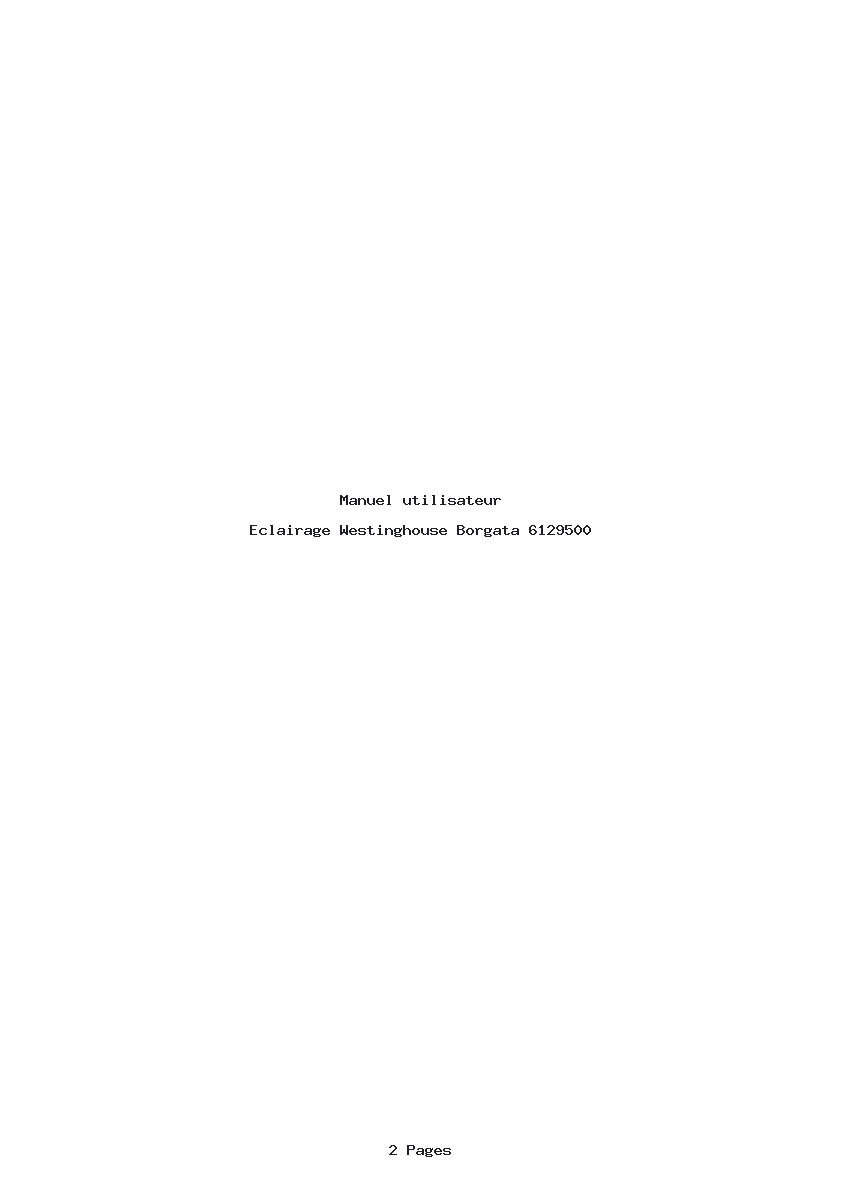 Page 1 de la notice Manuel utilisateur Westinghouse Borgata 6129500