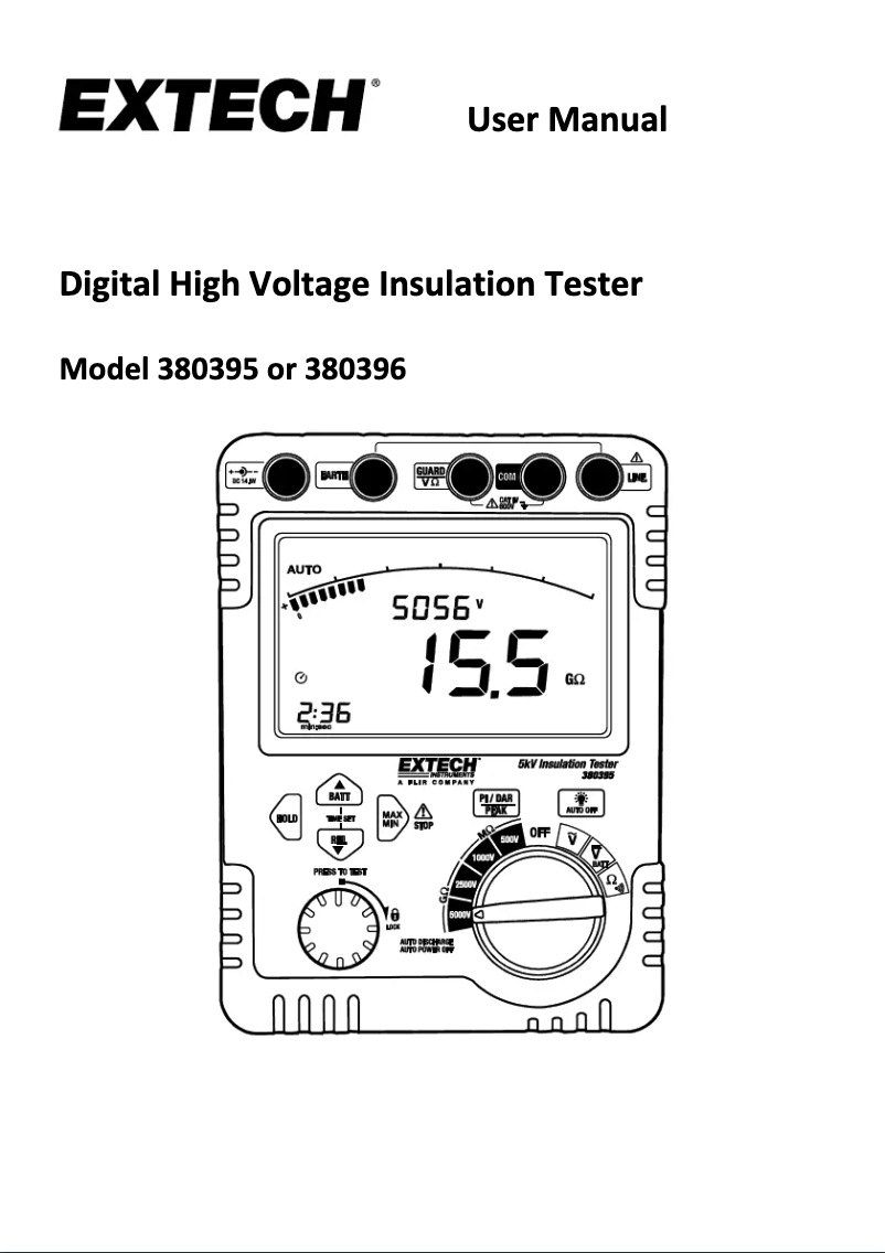 Page 1 de la notice Manuel utilisateur Extech 380395