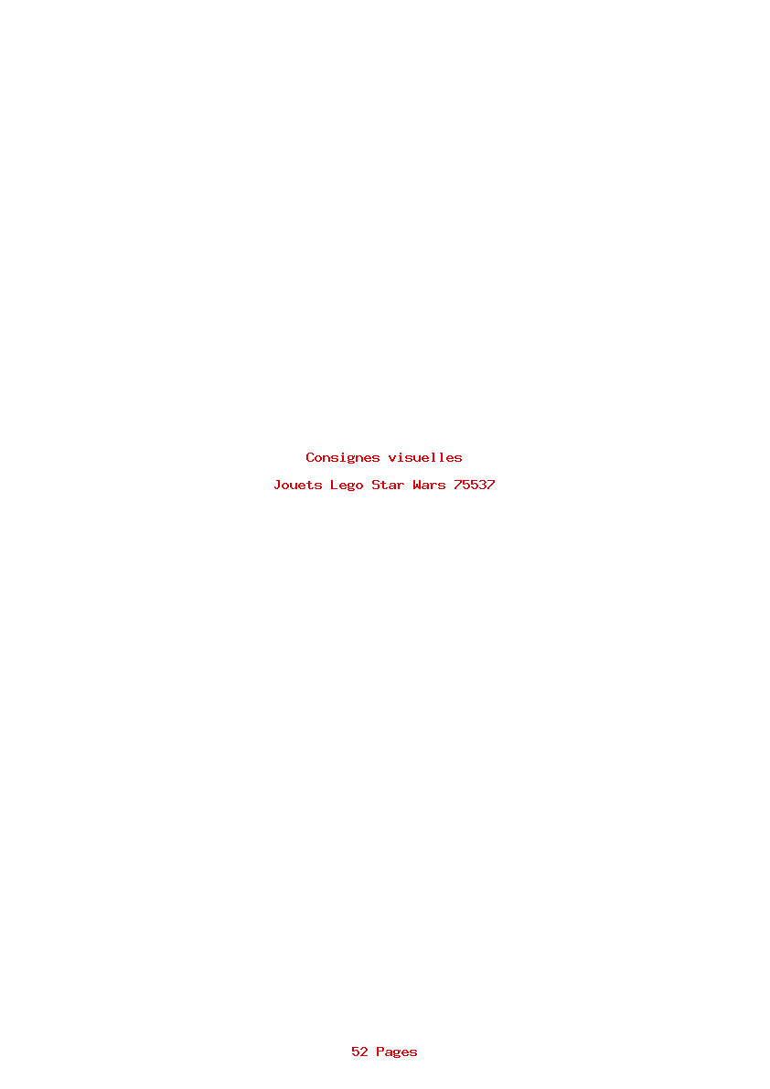 Page 1 de la notice Consignes visuelles Lego Star Wars 75537