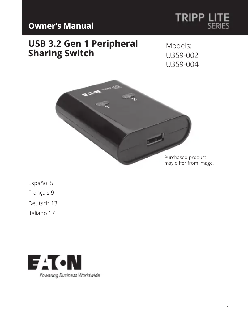 Página 1 del manual Manual de usuario Tripp Lite U359-002