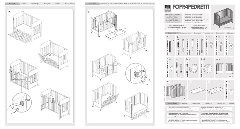 Page 1 de la notice Manuel utilisateur Foppapedretti Lettino Luccichino