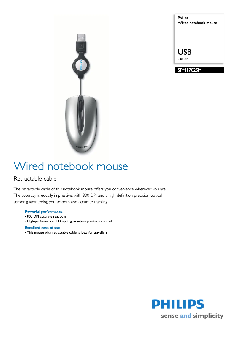 Page n°1 - Manuel utilisateur Philips SPM1702SM