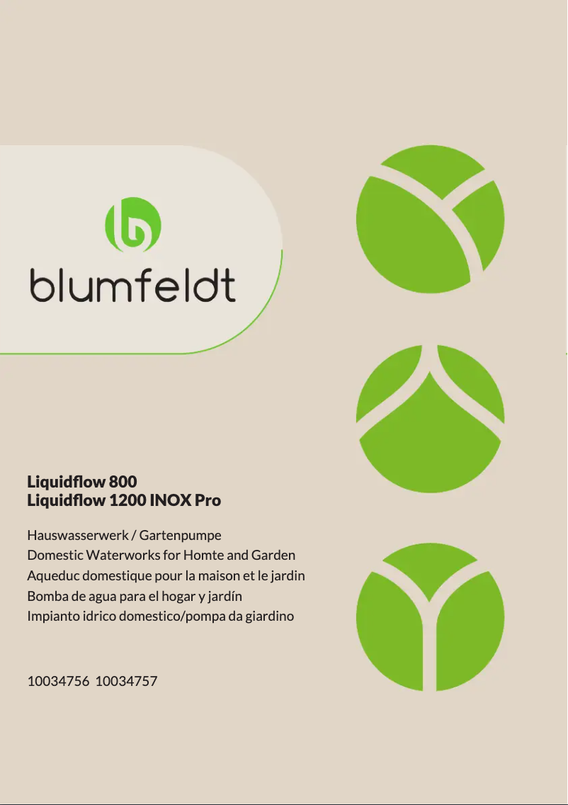 Page 1 de la notice Manuel utilisateur Blumfeldt Liquidflow 1200