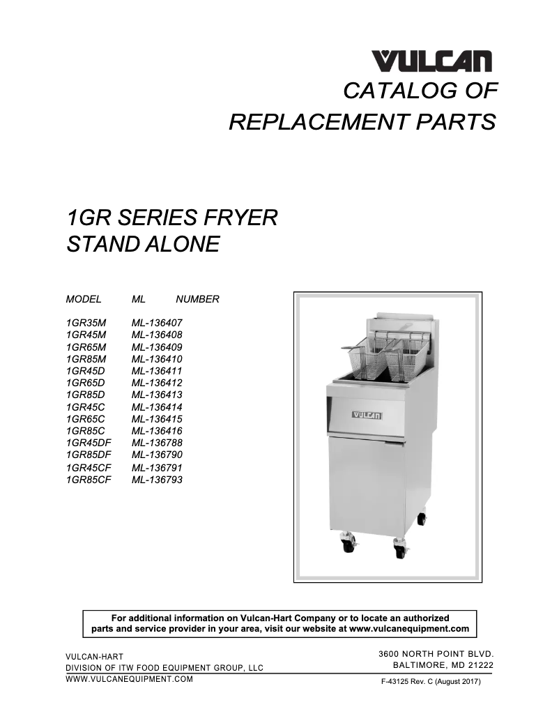 Page 1 de la notice Catalogue Vulcan GR65